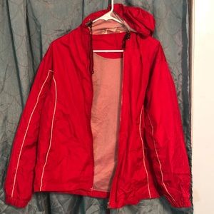 Red rain jacket